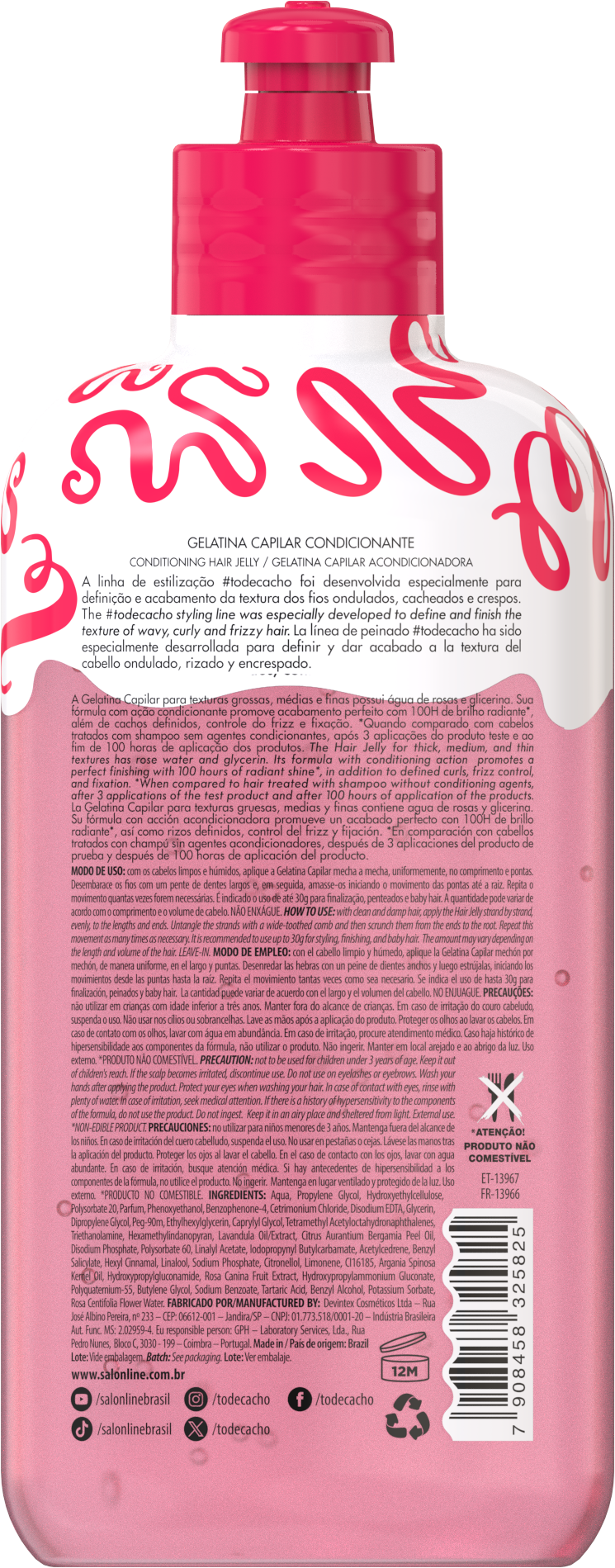 Salon Line Gelatina Brilho Gloss Intenso Pro Styling 310g