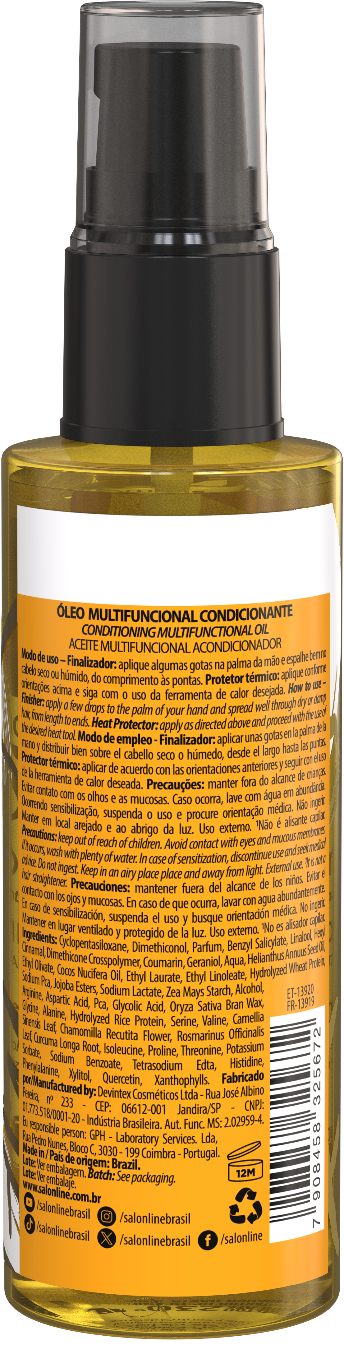 Salon Line SOS Óleo Multifuncional Muito + Liso 60ml