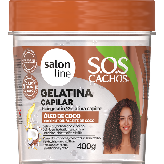 Gelatina Ativadora De Cachos Hidratação Sos Cachos Óleo De Coco 400g