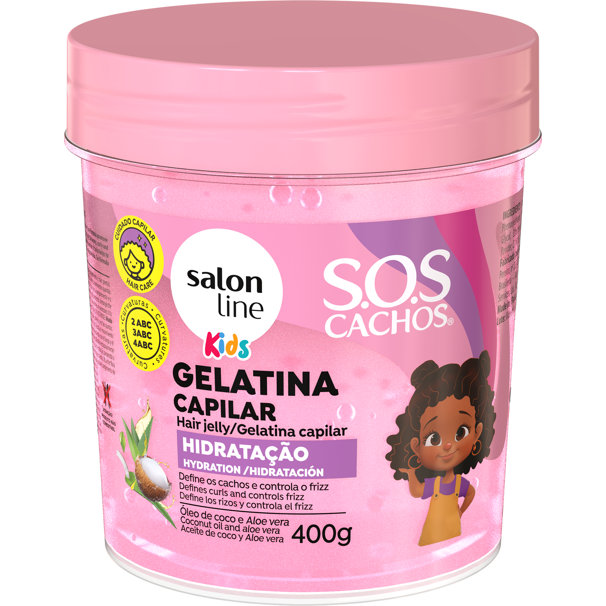 Gelatina Ativadora De Cachos Sos Cachos Kids Hidratação 400g