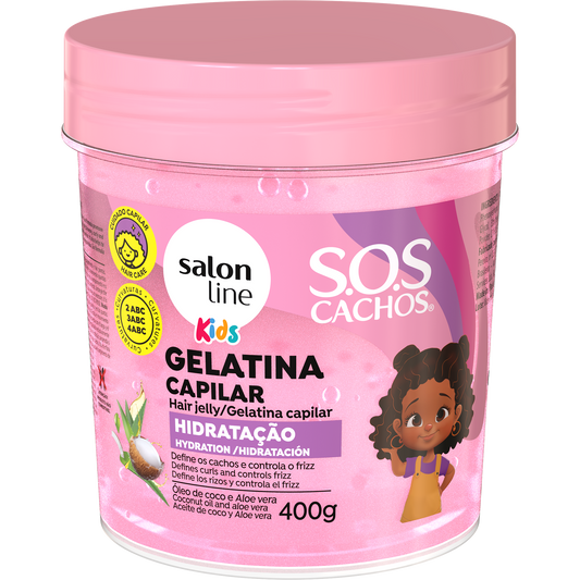 Gelatina Ativadora De Cachos Sos Cachos Kids Hidratação 400g