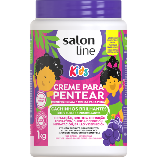 Creme Para Pentear Uva Kids Cachinhos Brilhantes 1kg