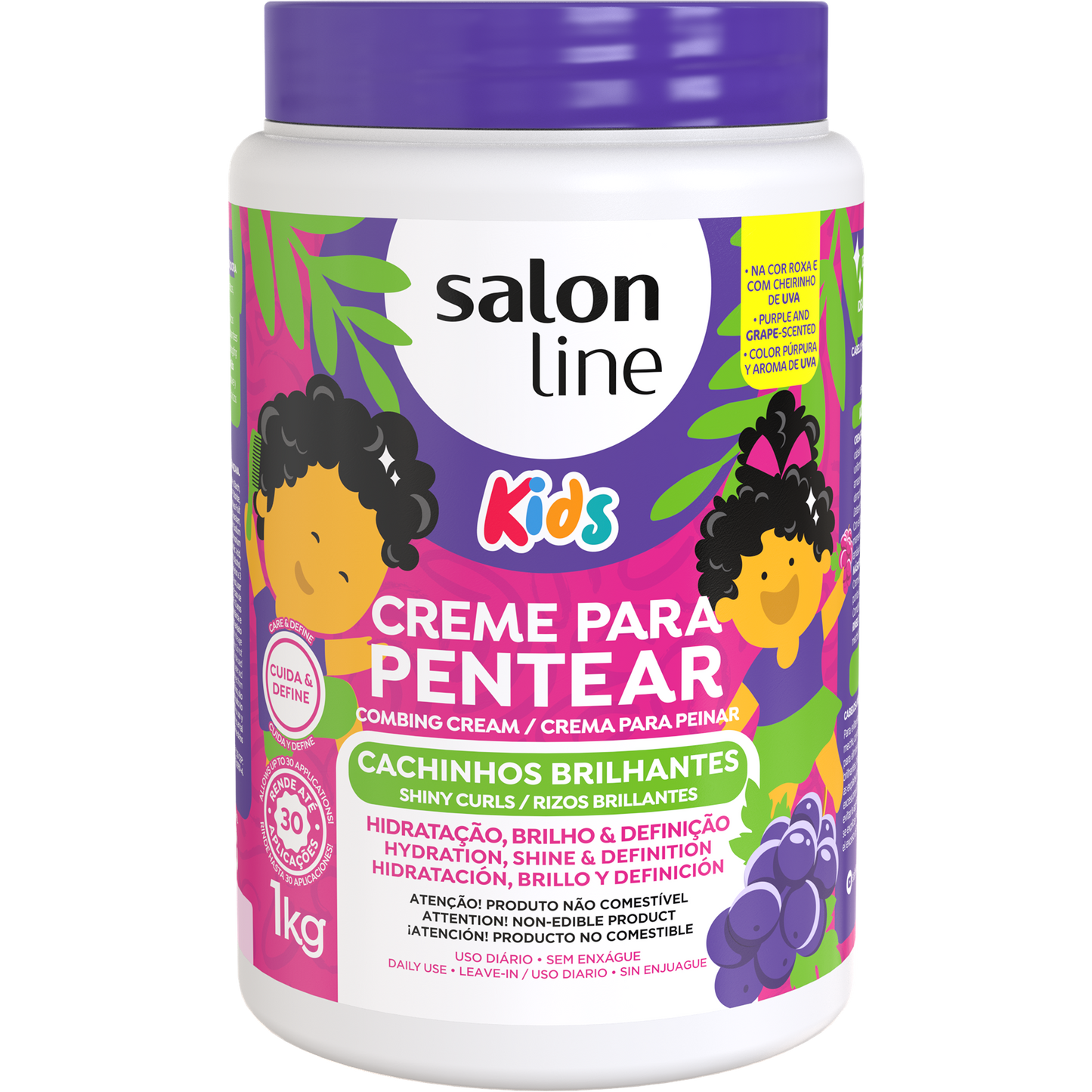 Crema para Peinar Uva Kids Rizos Brillantes 1kg