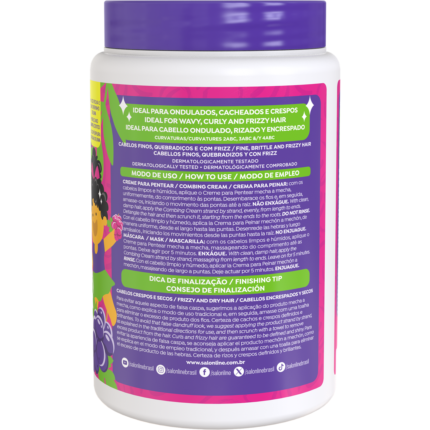 Crema para Peinar Uva Kids Rizos Brillantes 1kg