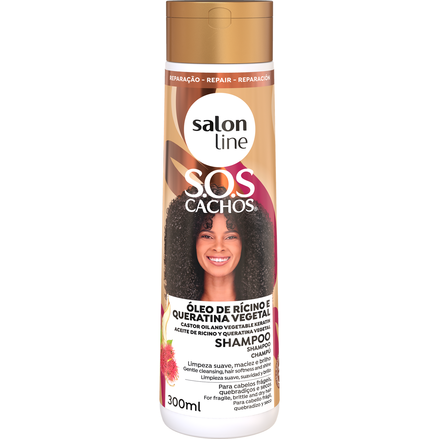 SalonLine Shampoo SOS Ricínio e Queratina 300ml
