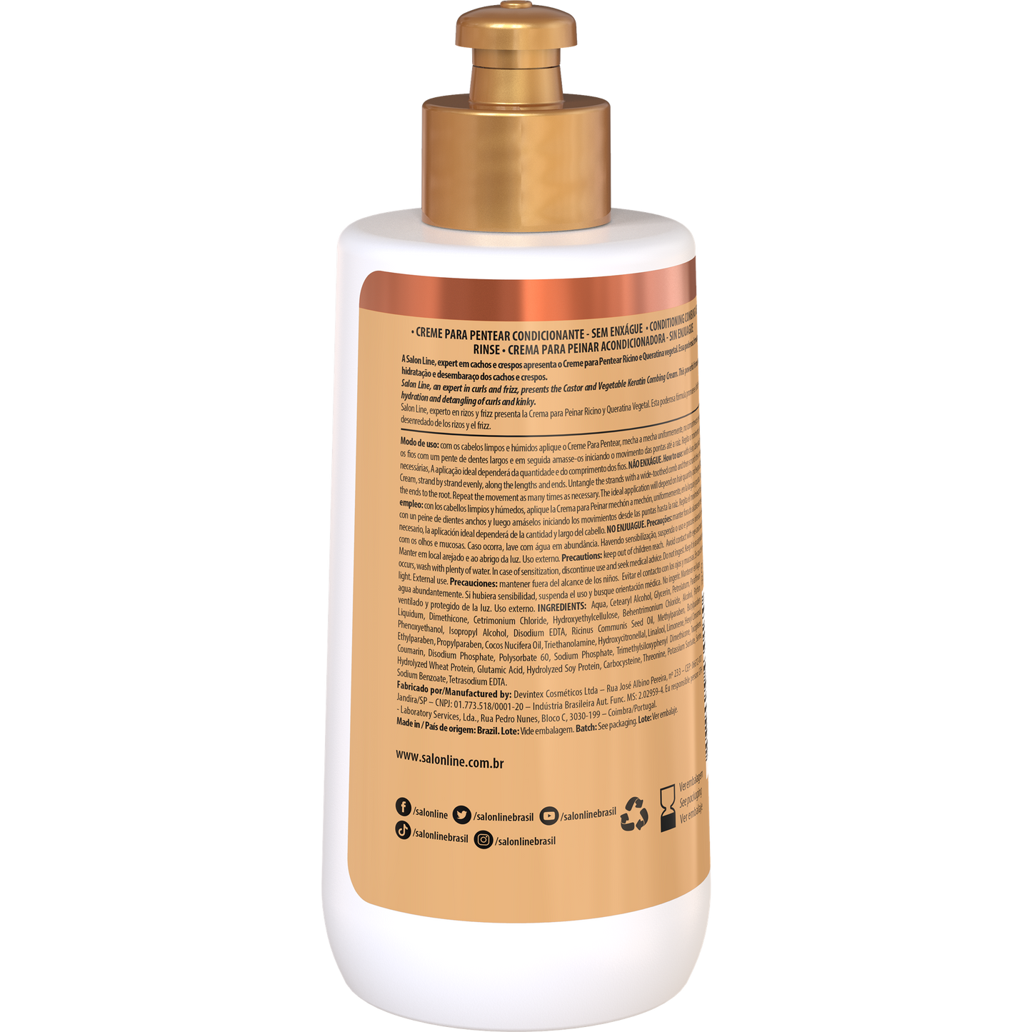 SalonLine SOS Castor Oil and Keratin Leave-In Cream 300ml