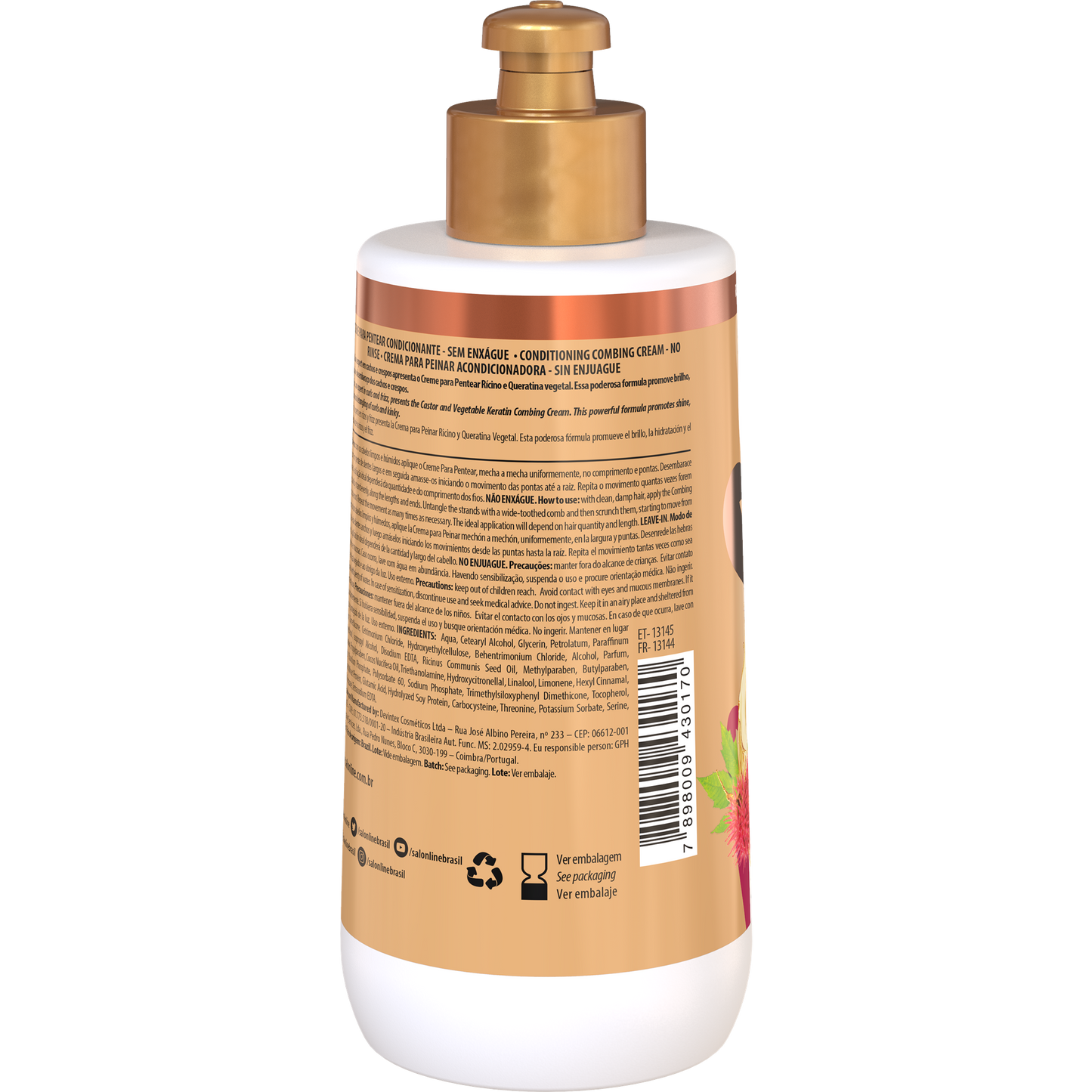SalonLine SOS Castor Oil and Keratin Leave-In Cream 300ml
