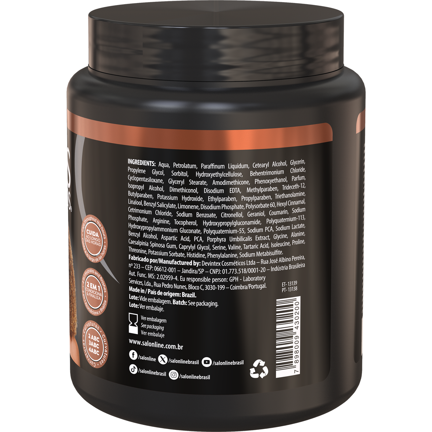 SalonLine Ativador SOS Cachos Arginina Reparação 1kg