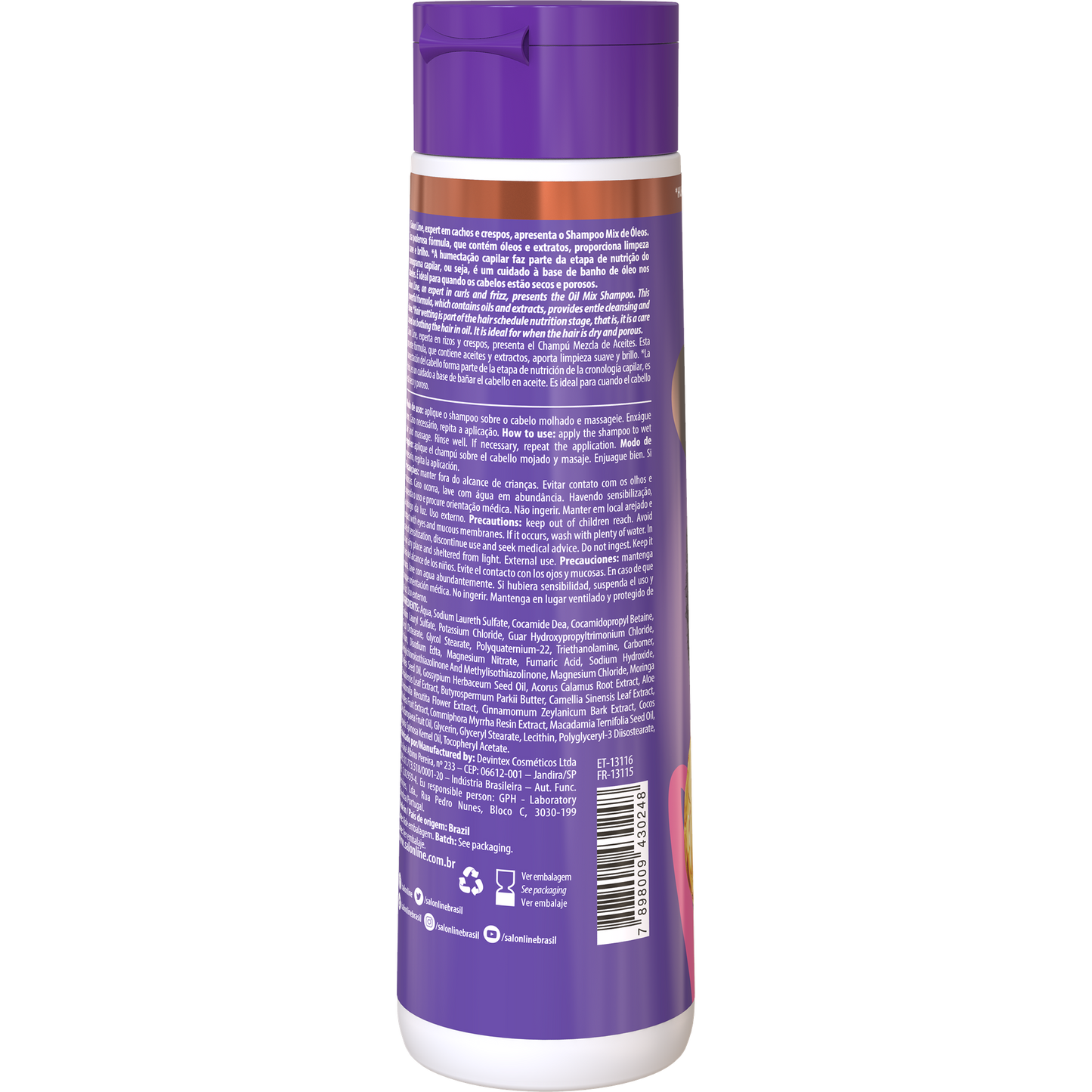 SalonLine Shampoo SOS Mix Óleos Nutritivo 300ml