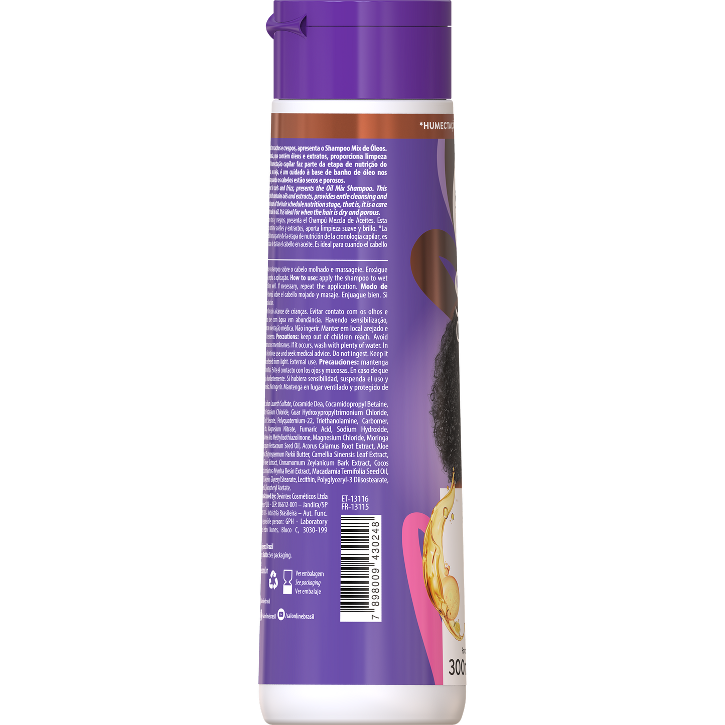 SalonLine Shampoo SOS Mix Óleos Nutritivo 300ml