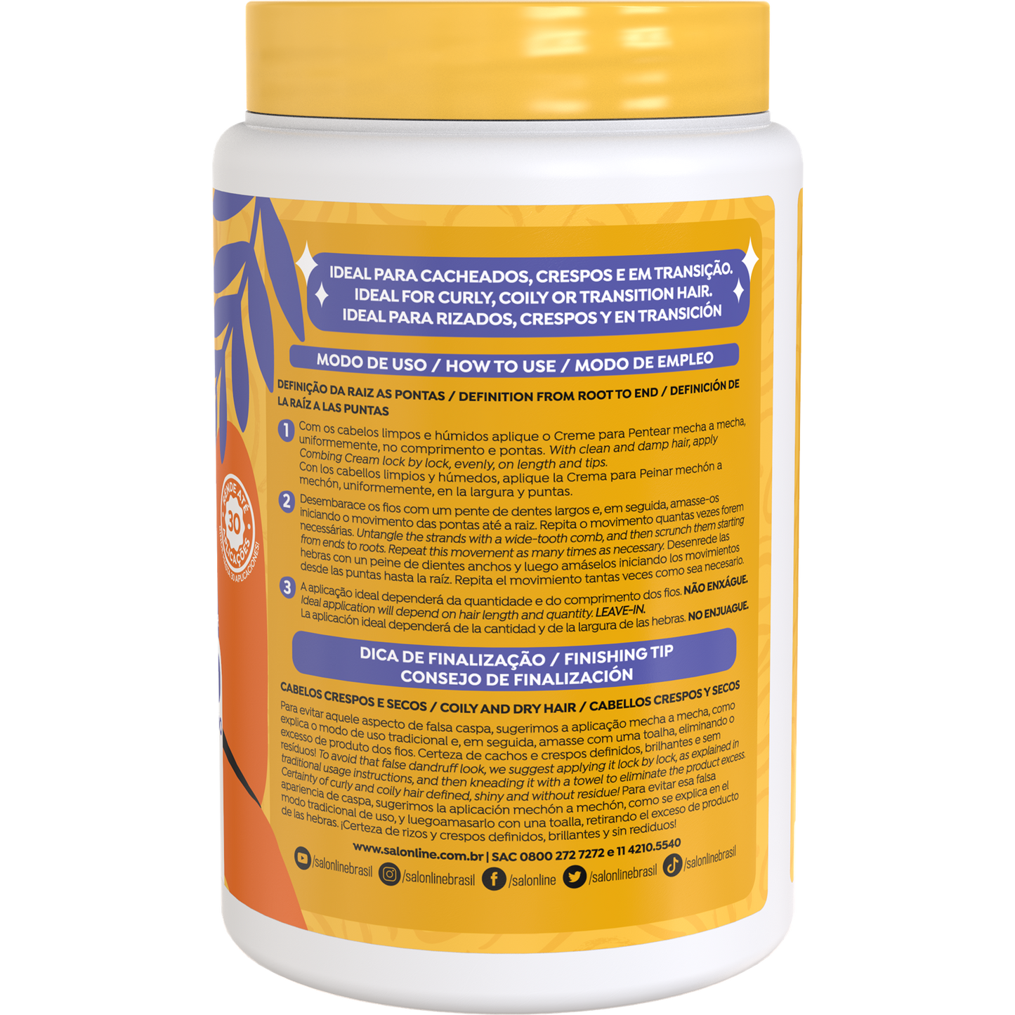 Salon Line Creme de Pentear Brilho Molhado 1kg