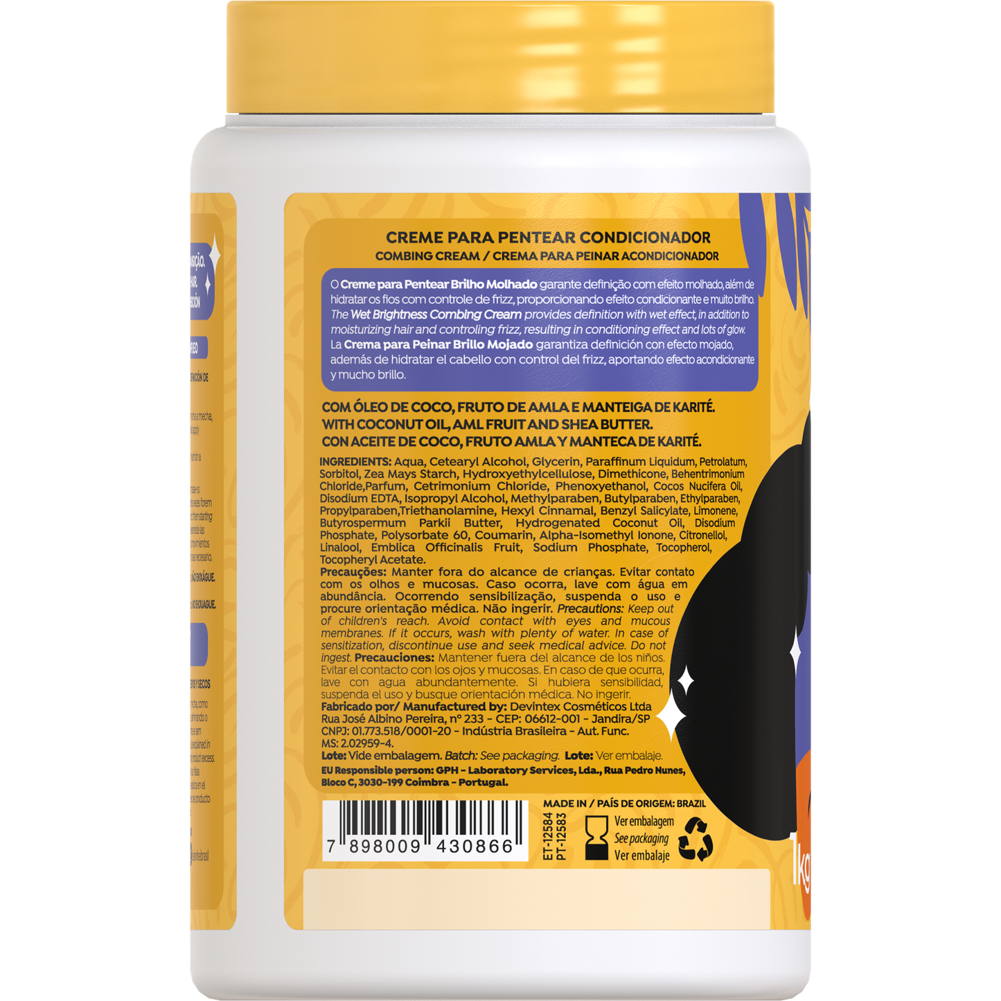 Salon Line Creme de Pentear Brilho Molhado 1kg