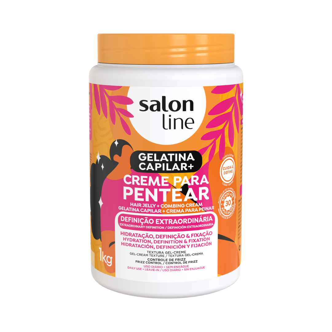 Salon Line Gelatina + Creme de Pentear Definição Extraordinária 1Kg ...