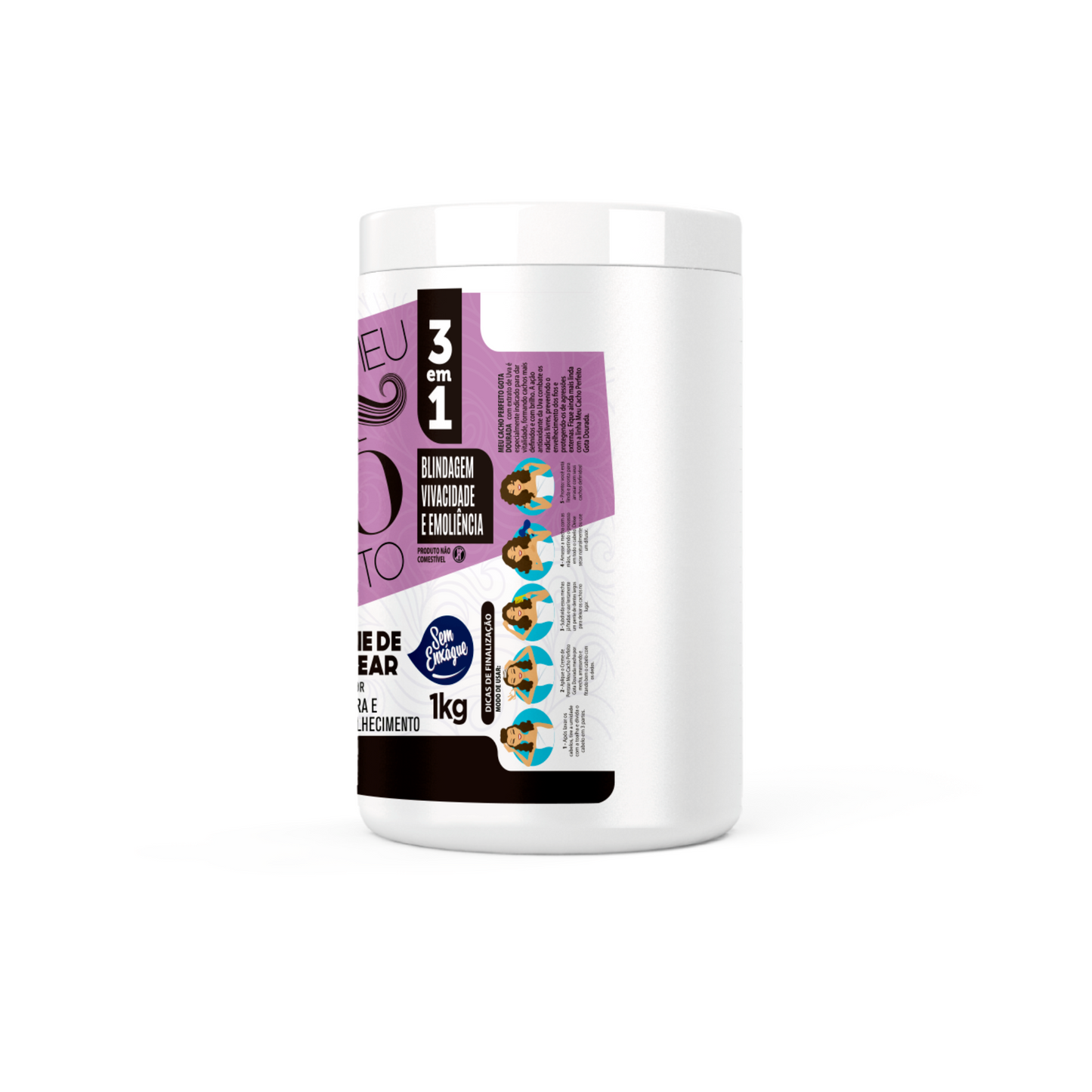 Gota Dourada Creme de Pentear Meu Cacho Perfeito Uva 1Kg