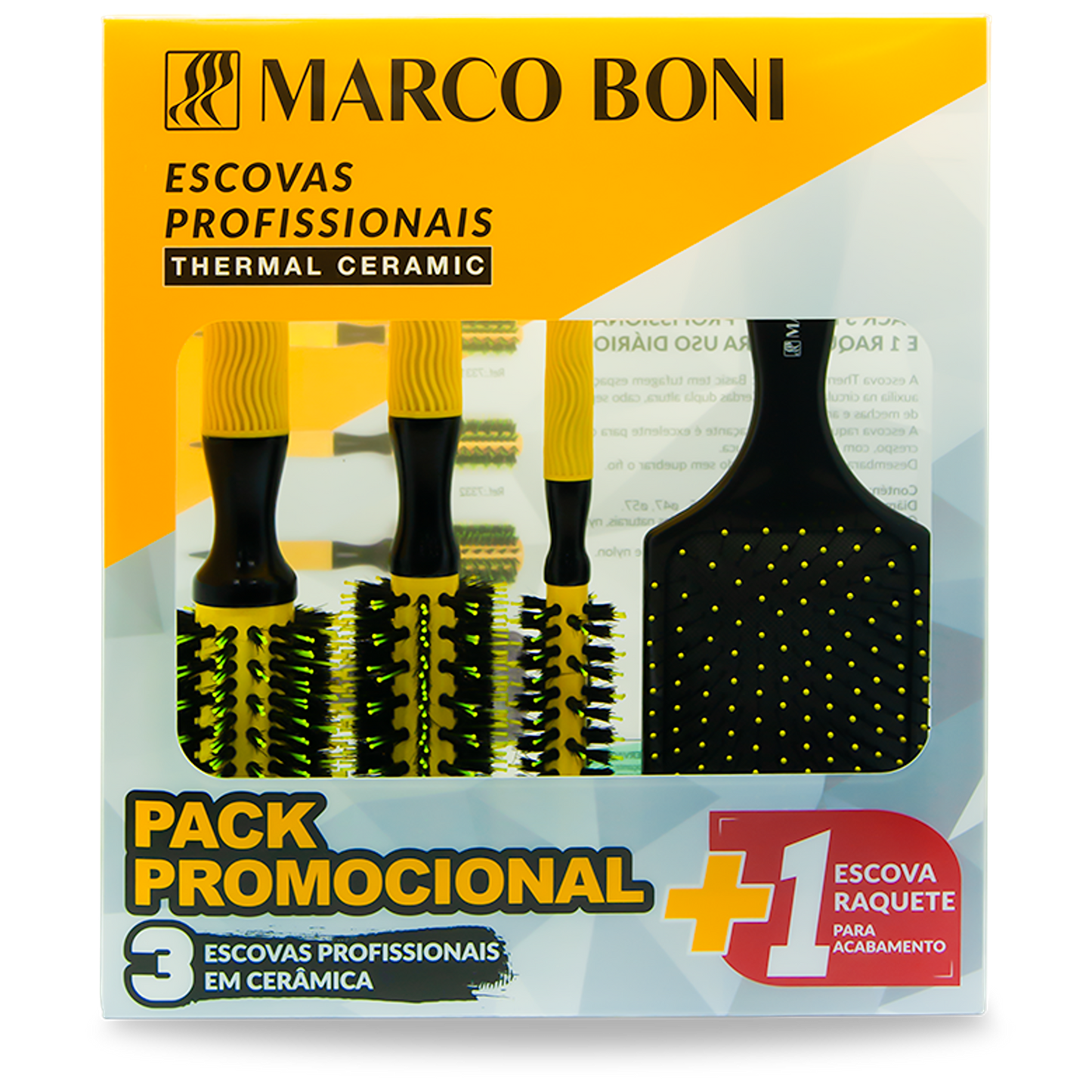 Marco Boni Kit Promo 3 Thermal Ceramic + 1 Raquete Desembaraçante (6204)