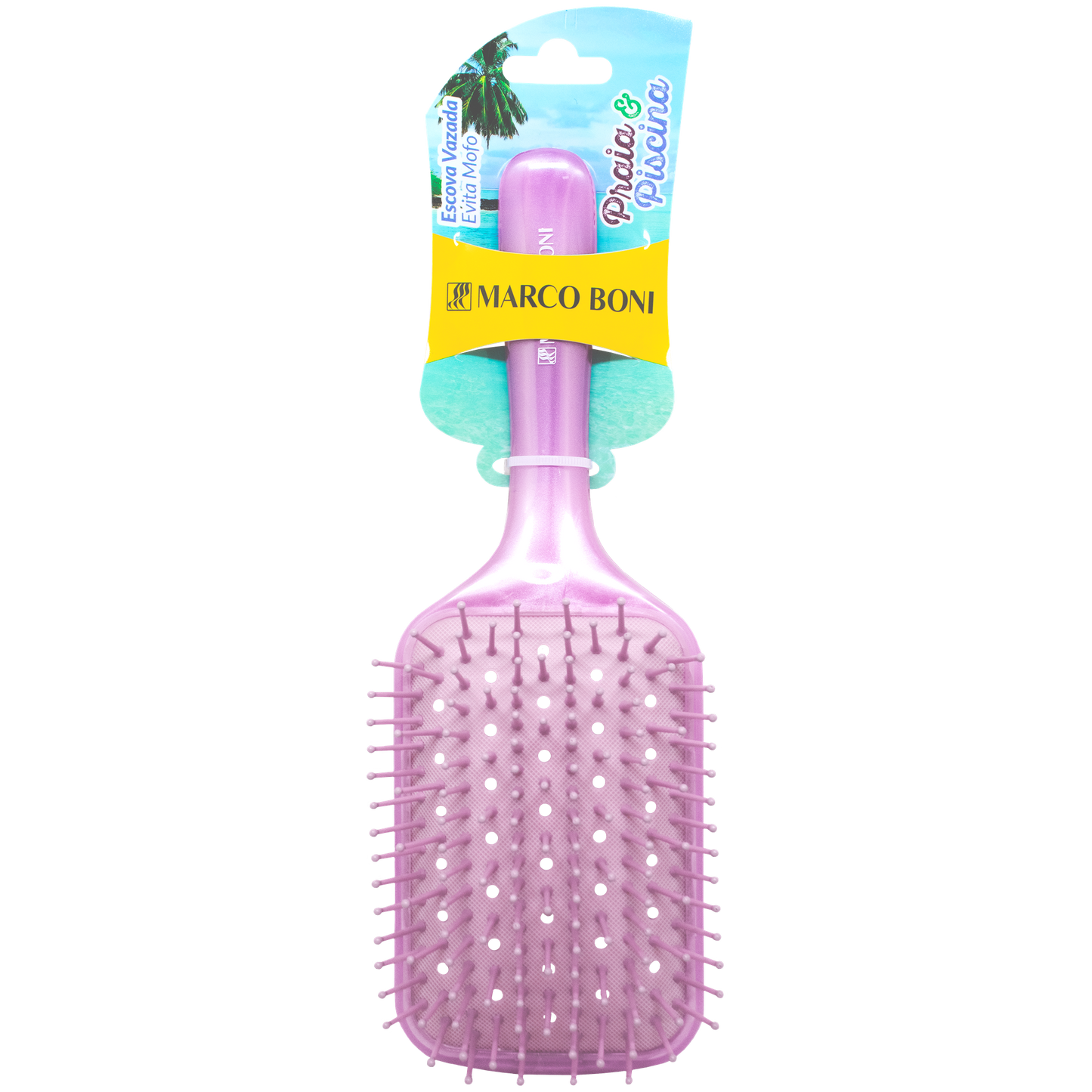 Marco Boni Escova Raquete Almofadada Ventilada Transp.  Perolizada (7925t) - 3 Cores