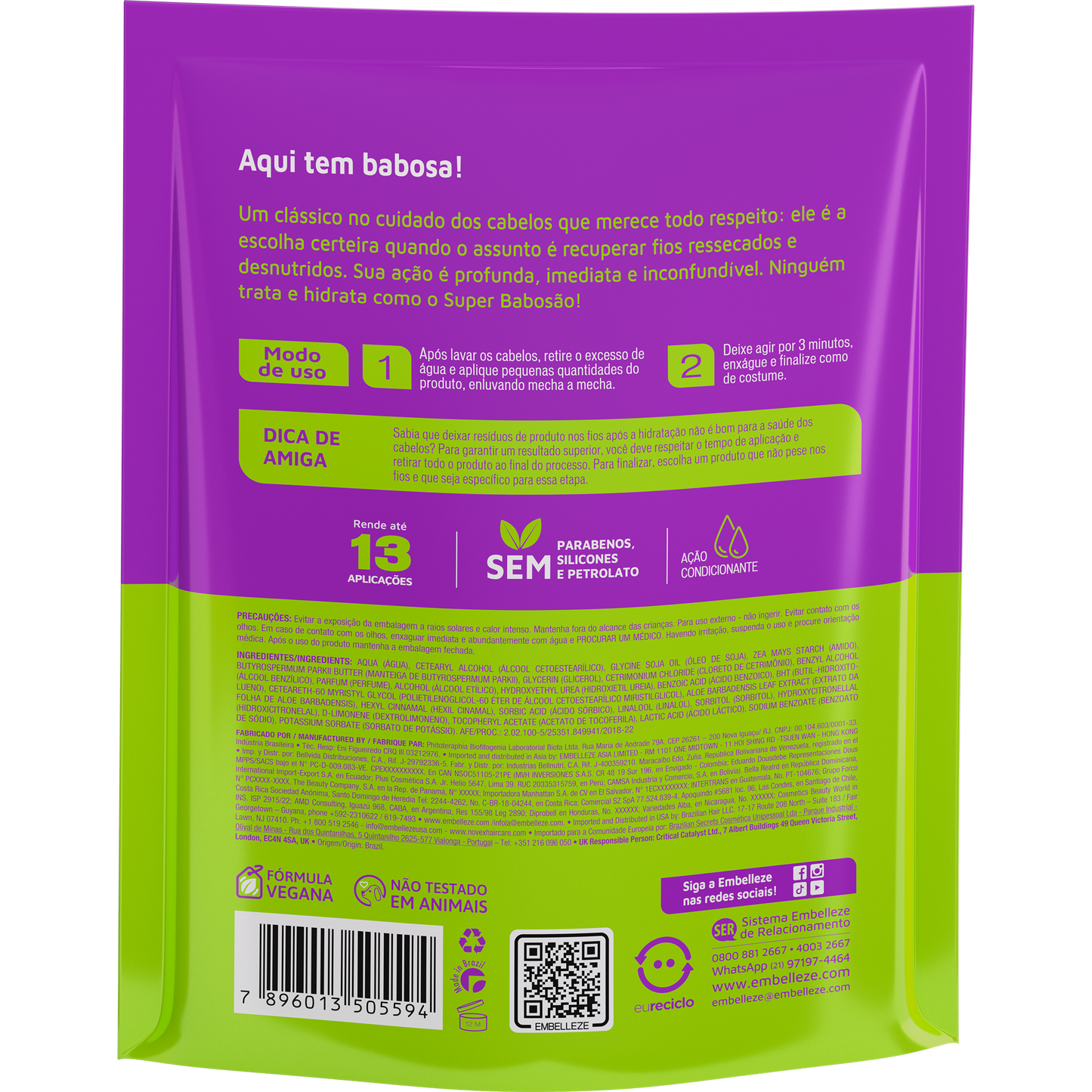 Novex Super Babosão Creme Tratamento Condicionador Refil 300g