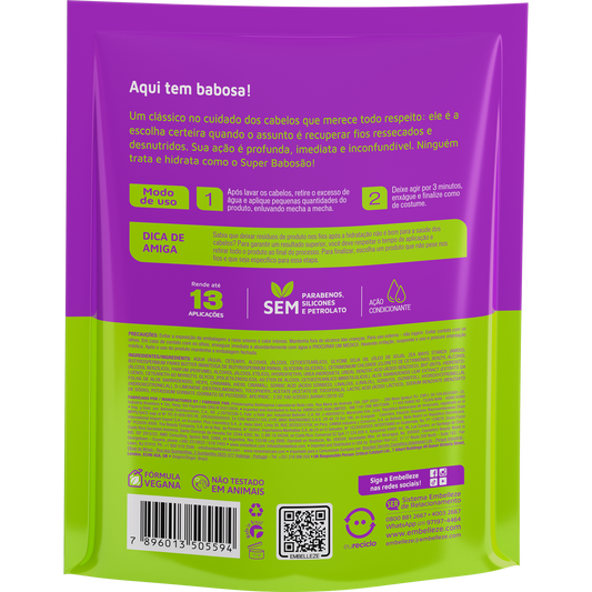 Novex Super Babosão Creme Tratamento Condicionador Refil 300g