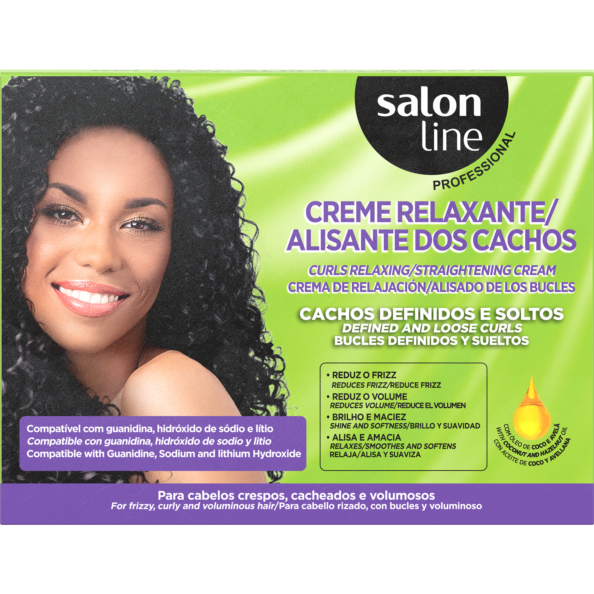 Salon Line Creme Relax Cachos Def. e Soltos Coco/Avelã 200g