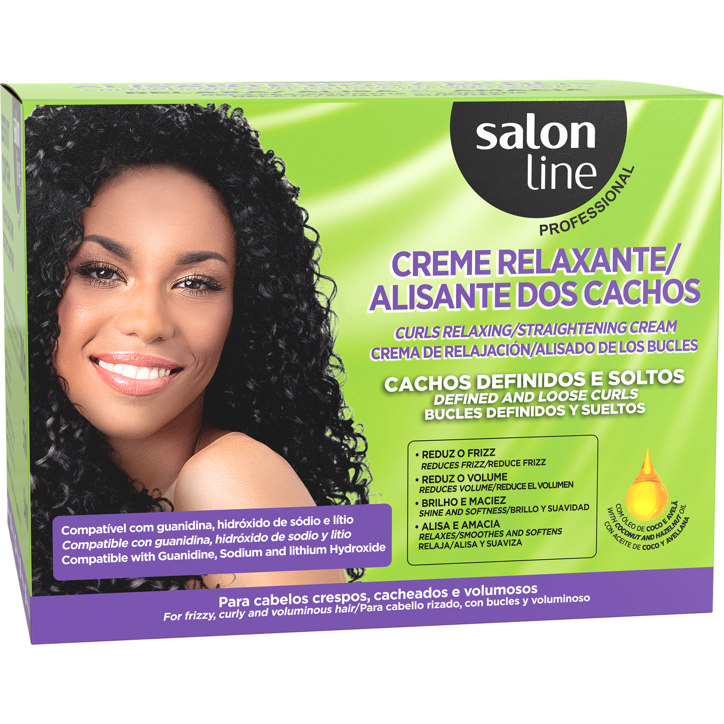 Salon Line Creme Relax Cachos Def. e Soltos Coco/Avelã 200g