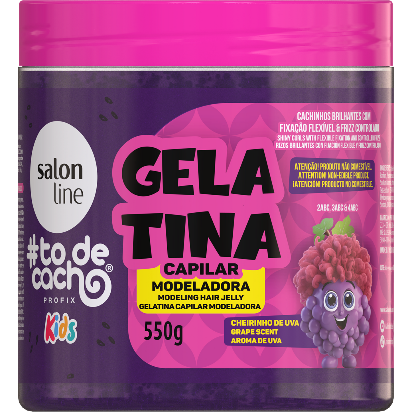 Gelatina #Todecacho Modeladora Uva - Kids - 550g 