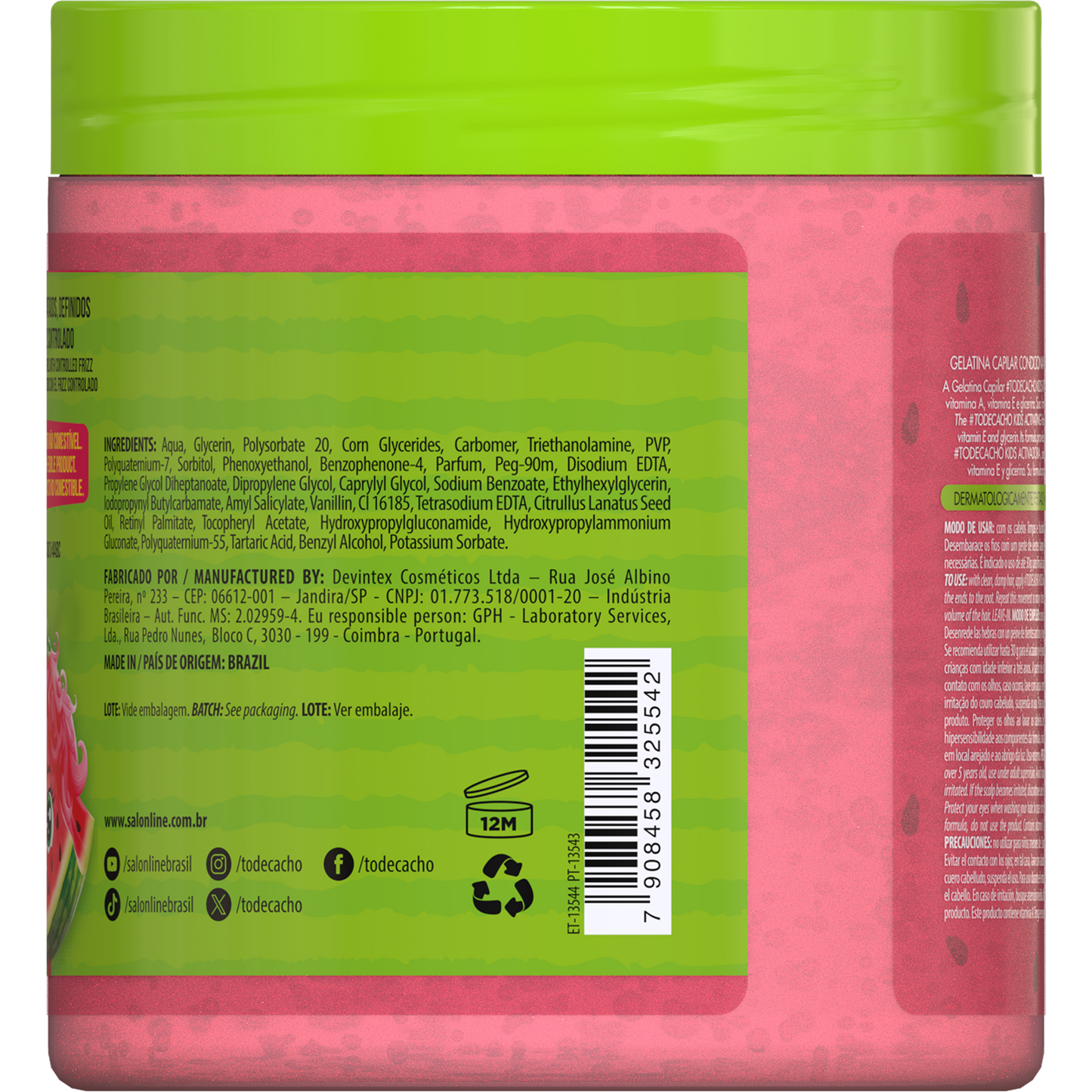 #Todecacho Watermelon Activating Gelatin - Kids - 550g