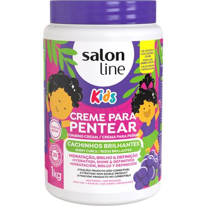 Creme Para Pentear Uva Kids Cachinhos Brilhantes 1kg