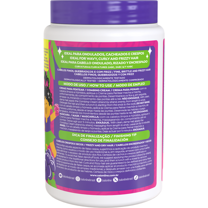 Creme Para Pentear Uva Kids Cachinhos Brilhantes 1kg