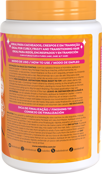 Salon Line Gelatina + Creme de Pentear Definição Extraordinária 1Kg