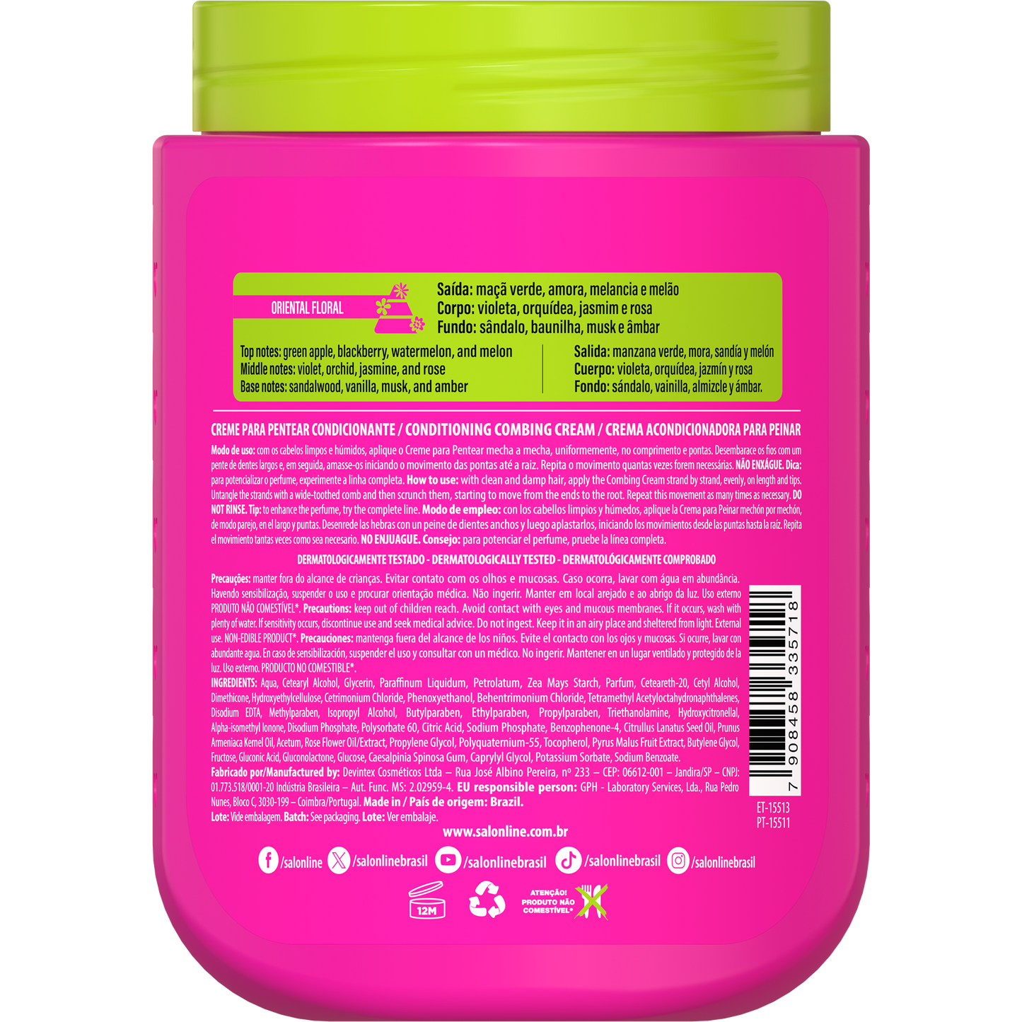 Salon Line Creme de Pentear Xêrosa 800g