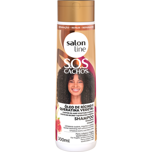 SalonLine Shampoo SOS Ricínio e Queratina 300ml