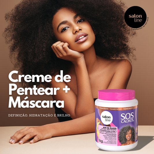 Cremáscara 2 Em 1 Sos Cachos Super Óleos Salon Line 1kg