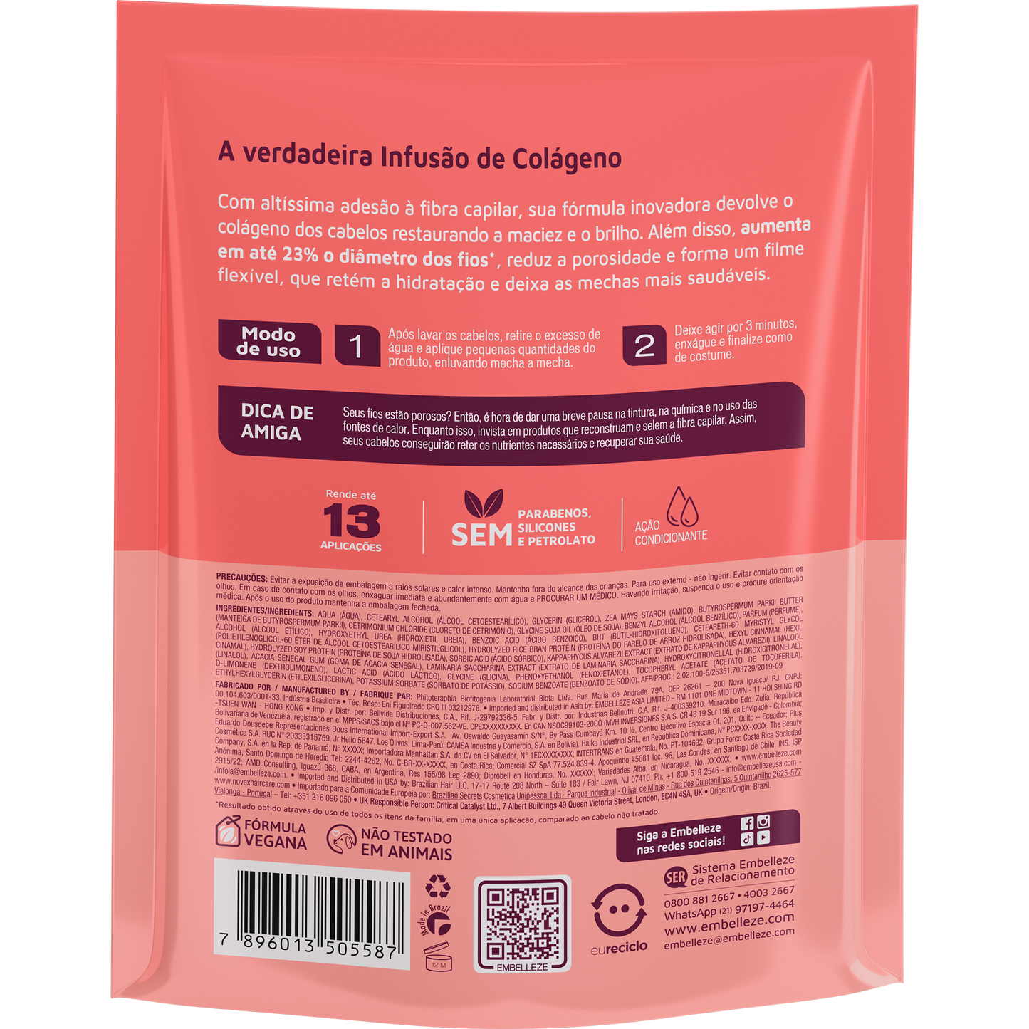 Novex Colagenio Creme Tratamento Condicionador Refil  300g