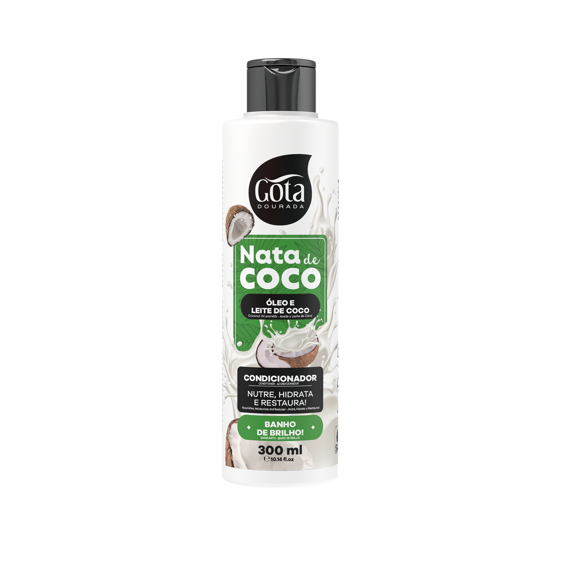 Condicionador Nata de Coco 300ml - Gota Dourada | Armazém da Cosmética