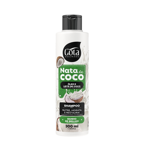 Shampoo Nata de Coco 300ml - Gota Dourada | Armazém da Cosmética